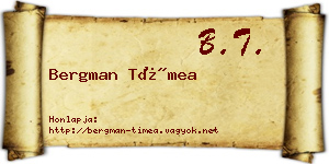Bergman Tímea névjegykártya